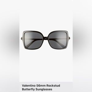 Valentino 56mm Rockstud Butterfly Sunglasses